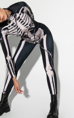 Angel Skeleton Halloween Costume Women, Get Your Spooky Vibes with This Halloween full Body Suit