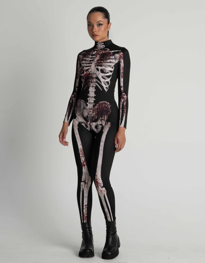 Bloody Skeleton Halloween Costume Women, Get Your Spooky Vibes with This Halloween full Body Suit