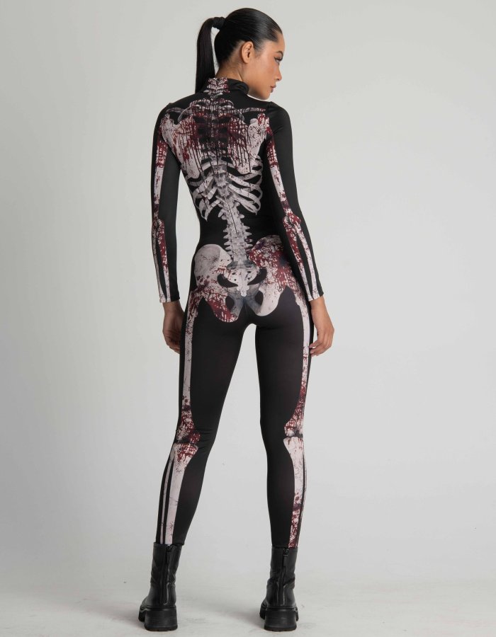 Bloody Skeleton Halloween Costume Women, Get Your Spooky Vibes with This Halloween full Body Suit